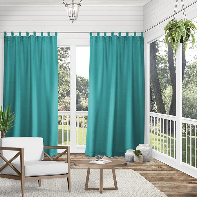 Exclusive Home Cabana Solid Indoor/Outdoor Light Filtering Hook-and-Loop Tab - Image 2