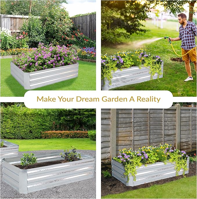 Sunnydaze 11.75" H Raised Metal Garden Bed - Image 4