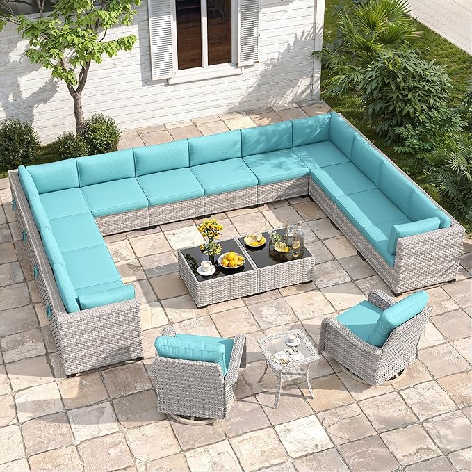14-Seat Modern Patio Furniture Set by MASIONBACKYARDS
