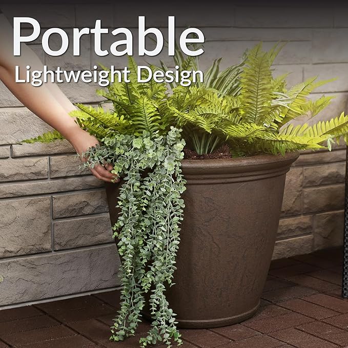 Sunnydaze 24-Inch Anjelica Large Plastic Pot - Image 4