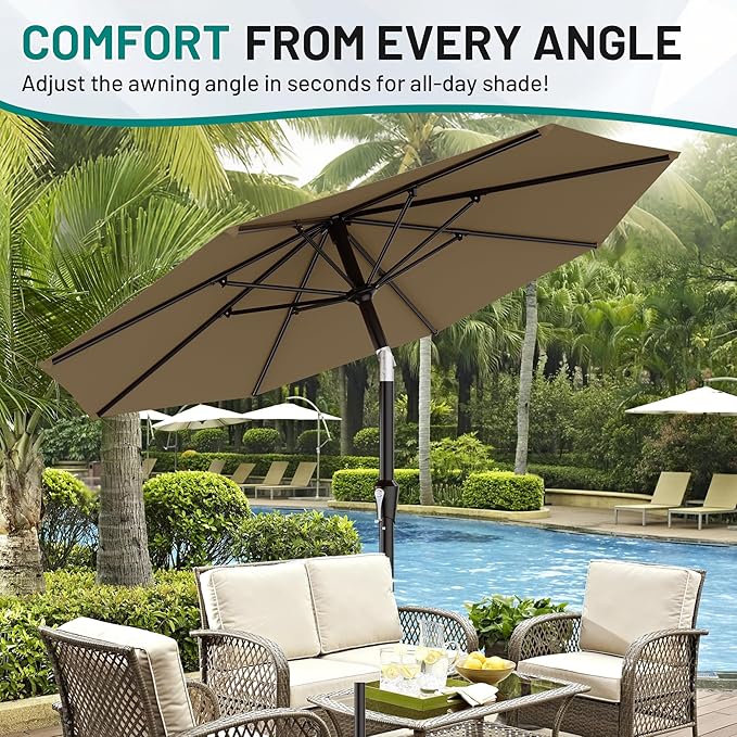 AreShark 9 FT Patio Umbrella for Outdoor, Outdoor Table Umbrella - Image 7