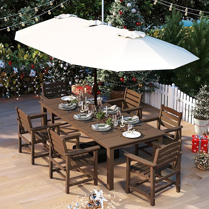 7-Piece Brown Outdoor Dining Set - Image 5