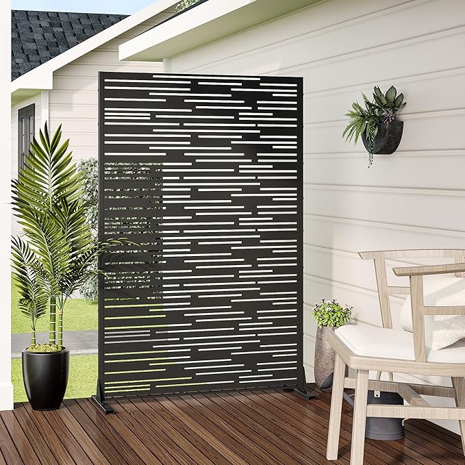 Casaphoria Metal Privacy Screen Outdoor, Shine Black - Image 3