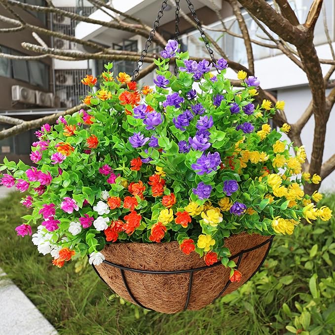 20 Bundles Artificial Flowers Outdoor Fake Plants, UV Resistant No Fade Faux - Image 6
