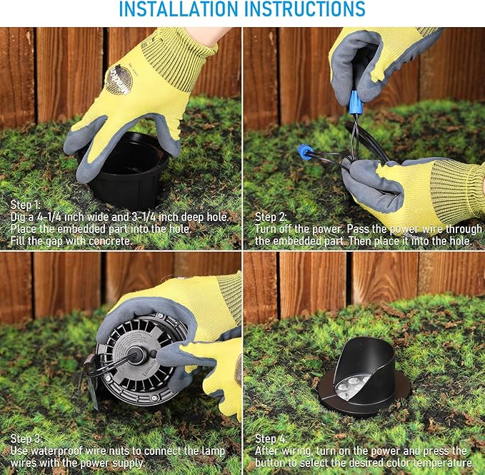 LEONLITE Dia. 4 Inch 5CCT Well Lights Landscape LED In Ground, Shielded Top - Image 8