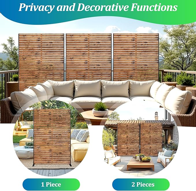 Metal Privacy Screen, Freestanding Decorative Privacy Screen - Image 4