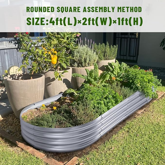 Land Guard Galvanized Raised Garden Bed Kit, Galvanized Planter Garden Boxes - Image 3