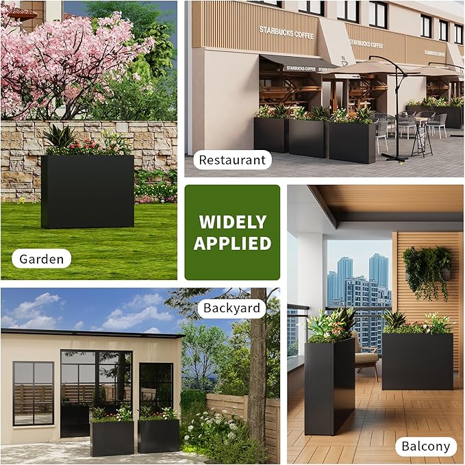 38" L x 10" W x 30" H Black Planter Box - Image 4
