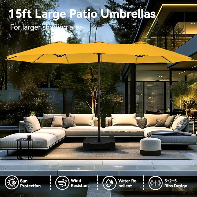 PHI VILLA 15ft Large Patio Umbrellas - Image 8