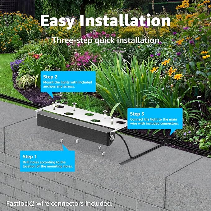 SUNVIE 7 Inch 5W LED Hardscape Lighting 5000K Daylight Retaining Wall Lights - Image 7