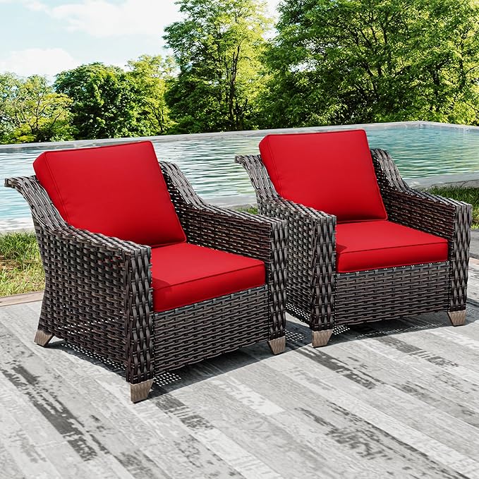 Joyside Wicker Patio Chairs Set of 2, Outdoor Rattan Furniture - Image 6