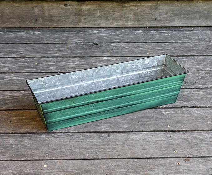 Achla Designs Galvanized Window Flower Box Planter-Green-Small - Image 9