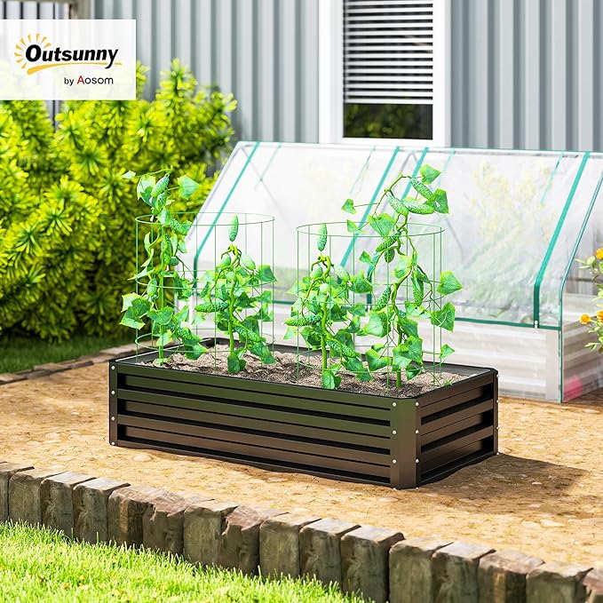 Outsunny Galvanized Raised Garden Bed, - Image 2