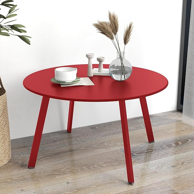 Grand patio Round Steel Patio Coffee Table, Weather Resistant Outdoor Large - Image 4