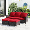Joyside Patio Furniture Set, 3 Pieces Outdoor Wicker High Back Sofa by Joyside