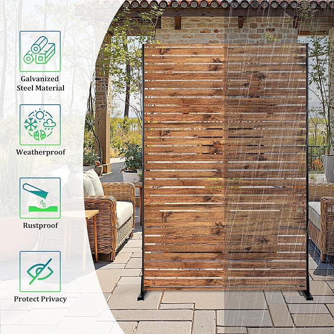 Metal Privacy Screen, Freestanding Decorative Privacy Screen - Image 3