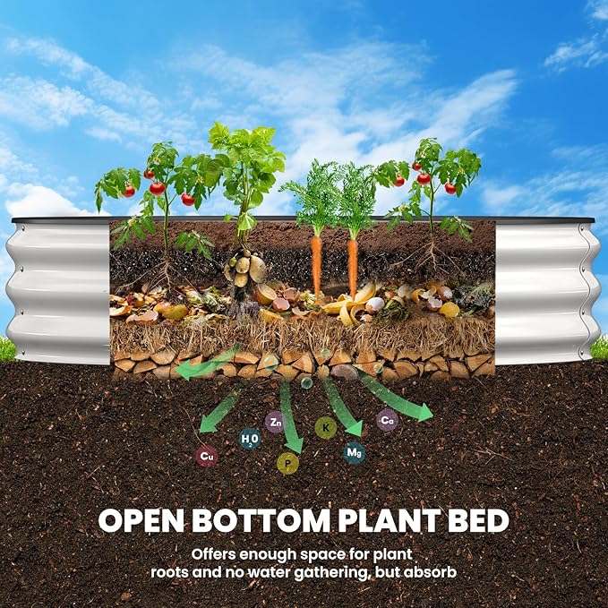 Galvanized Raised Garden Bed 4×4×1 FT, Round Metal Raised Garden Bed Outdoor - Image 4