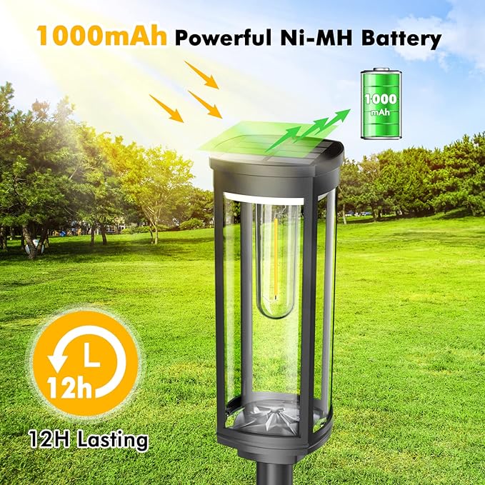 Solar Pathway Lights Outdoor 4 Packs, Bright Solar Path Light Outside Waterproof - Image 2