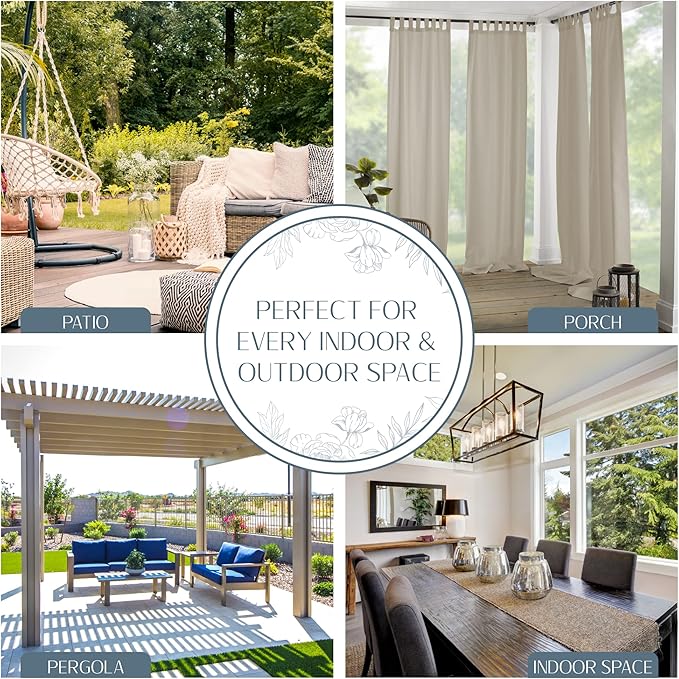 Elrene Home Fashions Matine Weatherproof Tab-Top Indoor/Outdoor Solid Color - Image 4