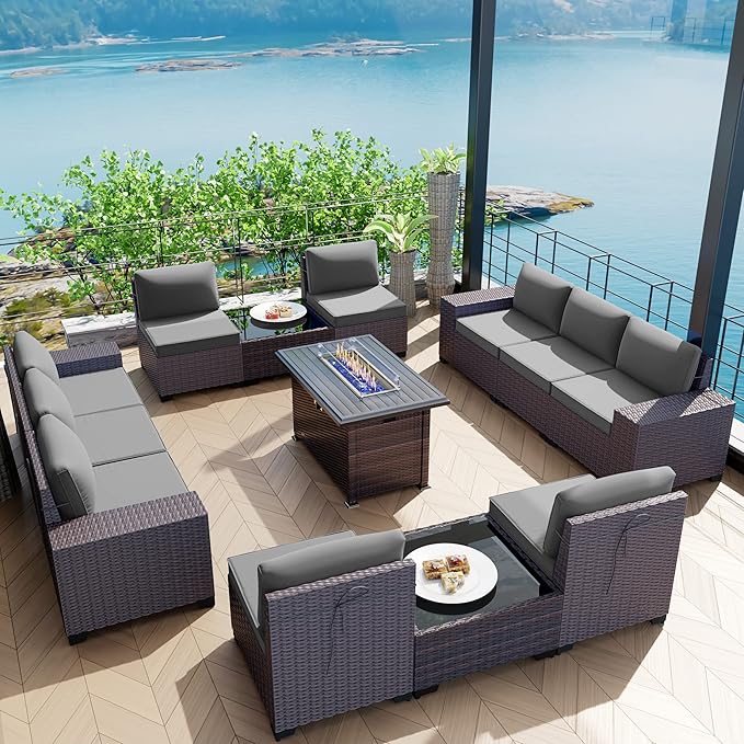 Kullavik 13 Pieces Outdoor Patio Furniture Set by KULLAVIK