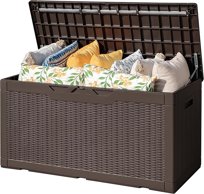 Flamaker Outdoor Storage Box 100 Gallon Waterproof Resin Deck Box Delivery by Flamaker