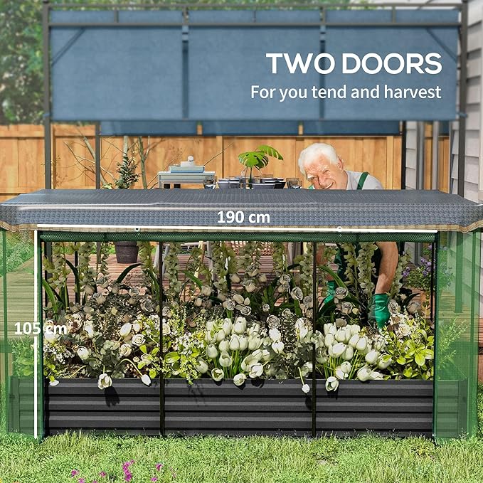 Outsunny 7.3 x 3.4 x 1 ft Galvanized Raised Garden Bed - Image 5