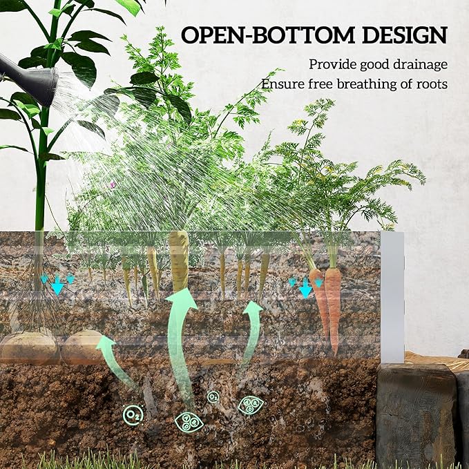 Outsunny Galvanized Raised Garden Bed, - Image 3