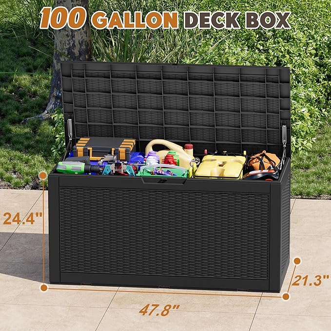 Outdoor Storage Box, Resin Deck Boxes Indoor and outdoor, Waterproof Storage - Image 2
