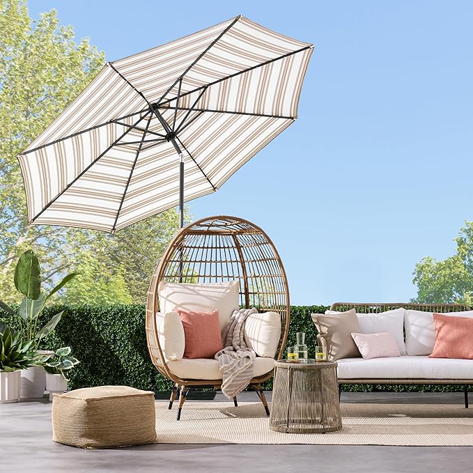 Best Choice Products 10ft Solar Polyester LED Lighted Patio Umbrella w/Tilt - Image 2