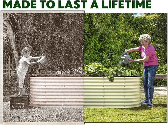 Plant & Plot Galvanized Raised Garden Beds Outdoor // 6×2×2 ft Planter Raised - Image 3