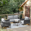 EAST OAK Life Chatter 4 Pieces Patio Furniture Set, Outdoor Furniture by EASTOAK