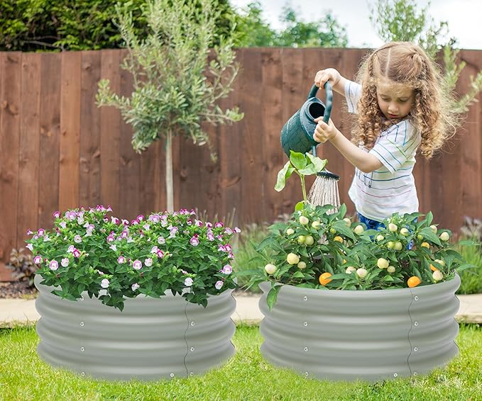 2-Pack 2x1ft Galvanized Raised Garden Bed, Outdoor Planter Bed, Metal Planter - Image 6