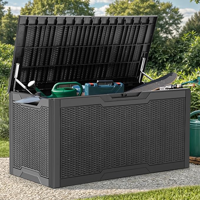 YITAHOME 100 Gallon Resin Deck Box, Weather Resistant Outdoor Storage Box - Image 6