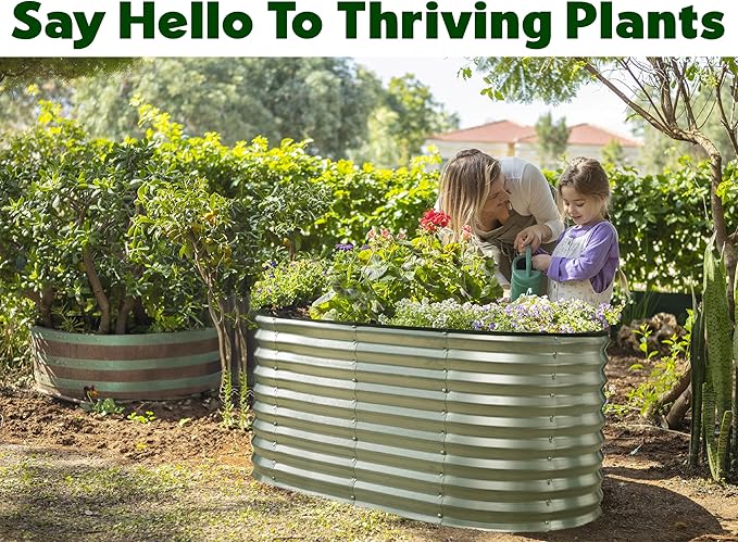 Plant & Plot Galvanized Raised Garden Beds Outdoor // 4×2×2 ft Planter Raised - Image 4