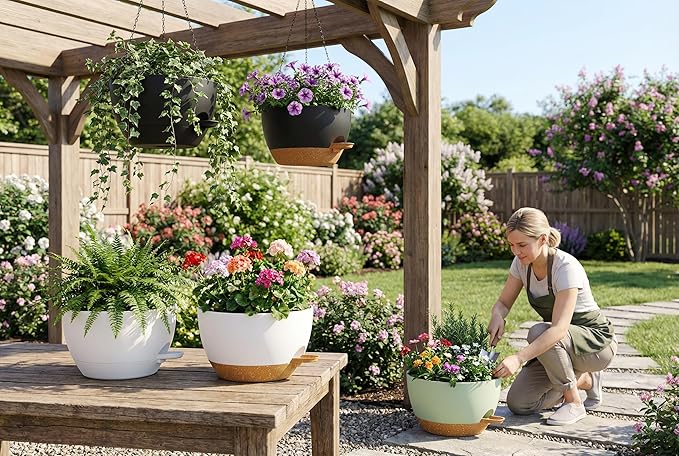 Hanging Planters, Matte Plastic Planters - Image 7