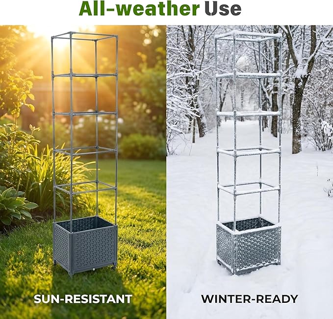 Raised Garden Bed with Tomato Planter Cage, 67.6" Trellis Planter Boxes with - Image 5