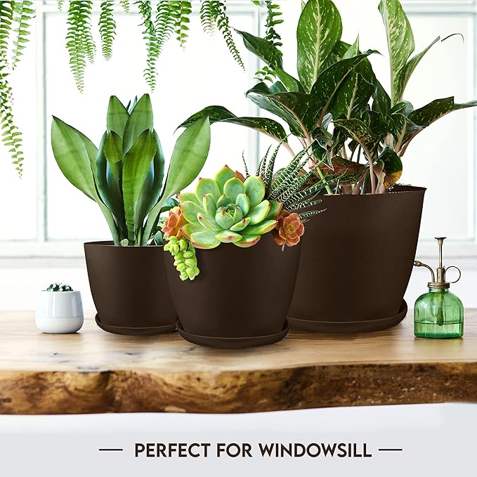 Utopia Home - Plant Pots Indoor - 7/6.6/6/5.3/4.8 Inches Garden Flower Pots - Image 6