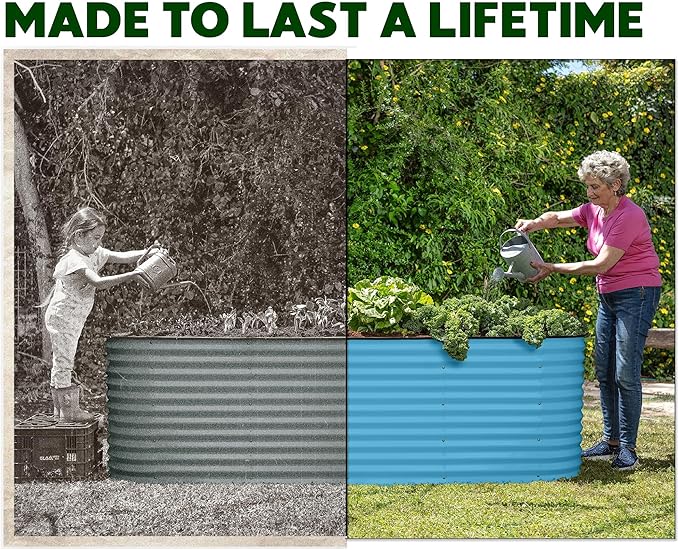 9-in-1 Galvanized Raised Garden Beds Outdoor // 8×2×2.5 ft Modular Planter - Image 5