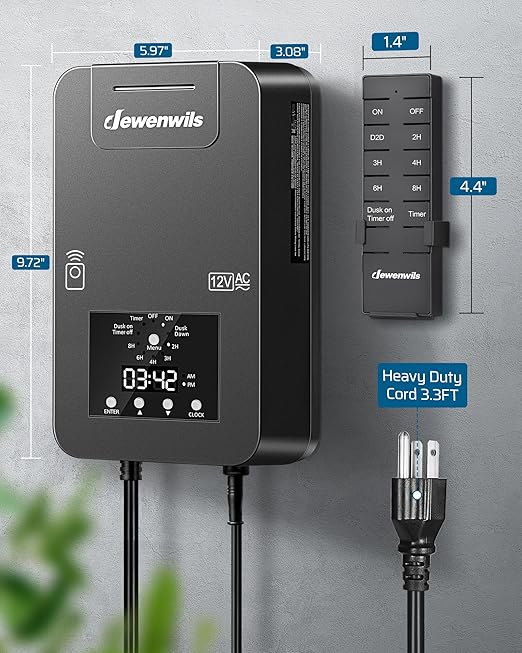 DEWENWILS 200W Low Voltage Landscape Transformer, Photocell Sensor & Timer - Image 8