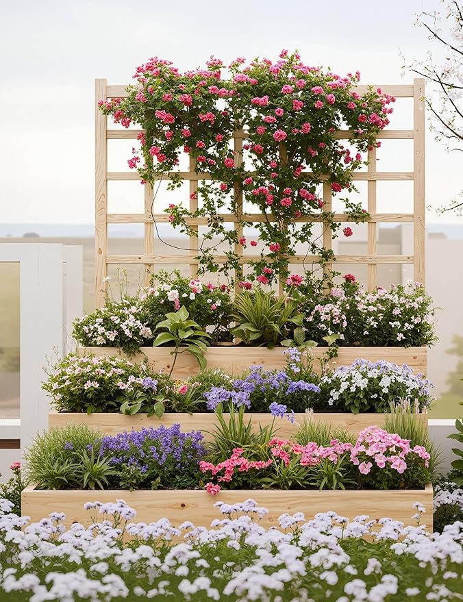 3-Tier Elevated Garden Planter, Wooden Vertical Raised Bed - Image 6