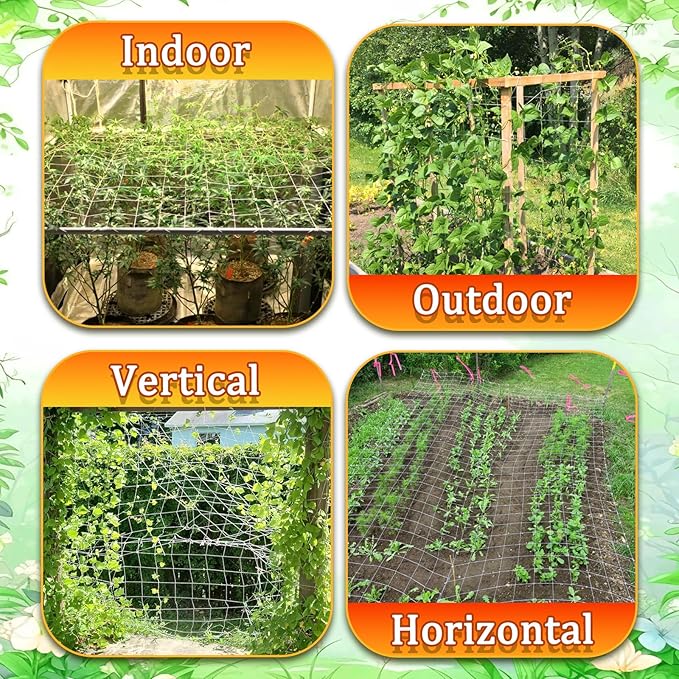 6x15FT Plant Trellis Netting, Heavy-Duty Garden Grow Net Polyester Square Mesh - Image 5