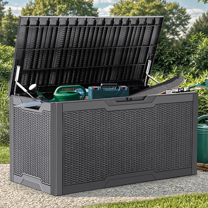 YITAHOME 100 Gallon Resin Deck Box, Weather Resistant Outdoor Storage Box - Image 7