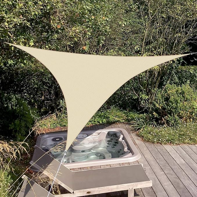 Patio Paradise 9' x 9' x 8'10" Sun Shade Sail Triangle Canopy, Permeable Shade - Image 5