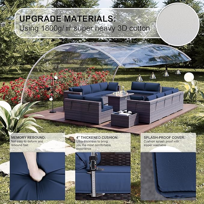 Kullavik 15 Pieces Outdoor Patio Furniture Set - Image 5