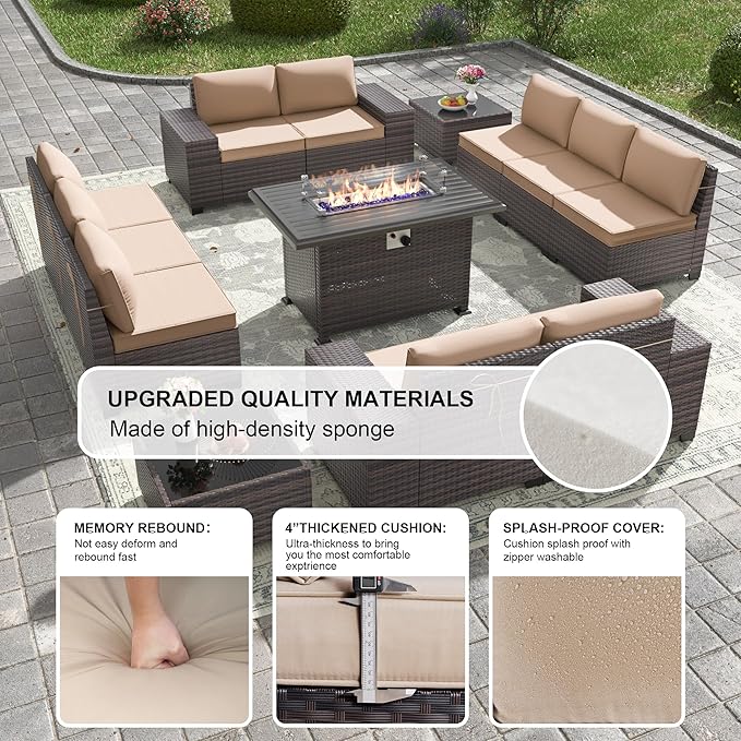 Kullavik 13 Pieces Outdoor Patio Furniture Set - Image 5