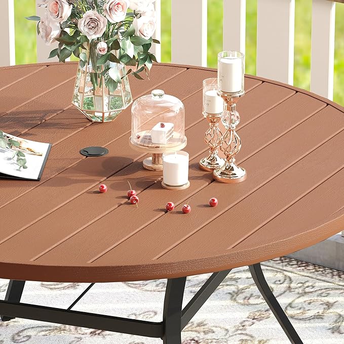 VICLLAX 60" Outdoor Round Patio Table - Image 7