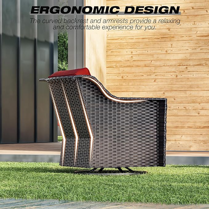Joyside Wicker Patio Furniture Sets, 10 Pieces Upgraded Large Size Outdoor - Image 6