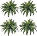 35" Fake Ferns, 4 Large Artificial Bonston Ferns Bushes Plants by ForestPrince