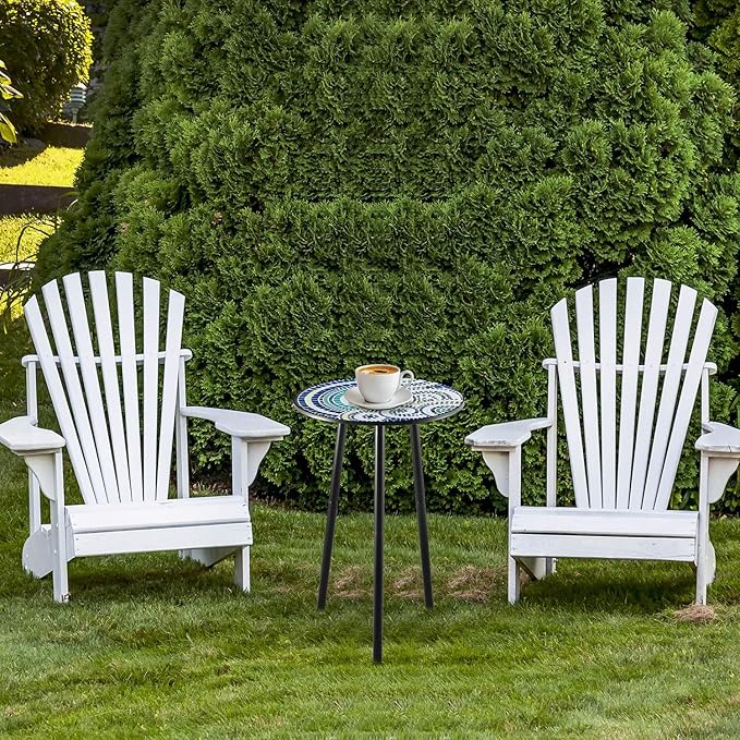 1 Pack Metal Outdoor Side Table Small Outside Round End Table - Image 7