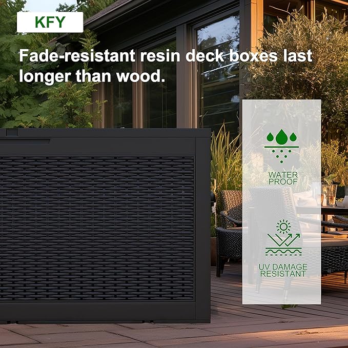 DRATO 100 Gallon Large Deck Box, Outdoor Storage Box - Image 7